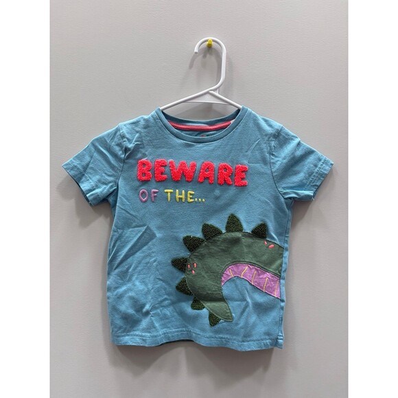 Mini Boden Crocodile Applique "Beware of the..." Shirt 4-5 Years - Picture 1 of 4
